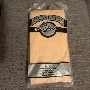 VTG Vinyl Shower Curtain Liner Magnetic Bottom Mildew Resistant Peach NOS 70x71